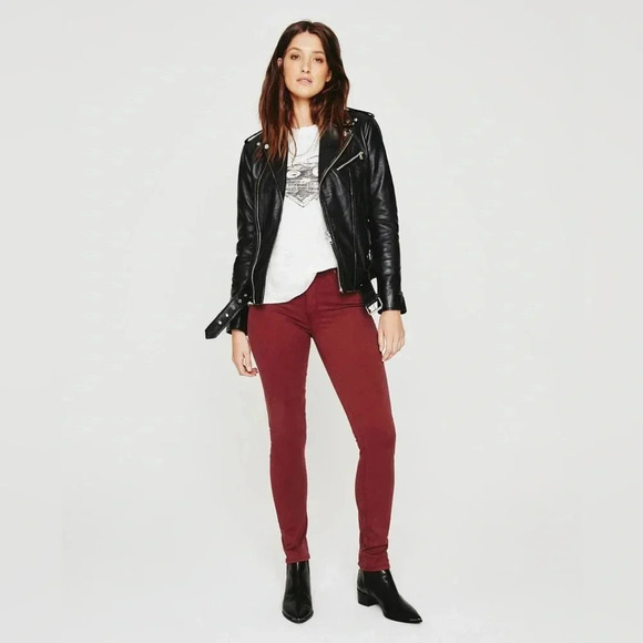 Ag Adriano Goldschmied Denim - AG Adriano Goldschmeid The Prima Mid Rise Cigarette jeans red Size 26